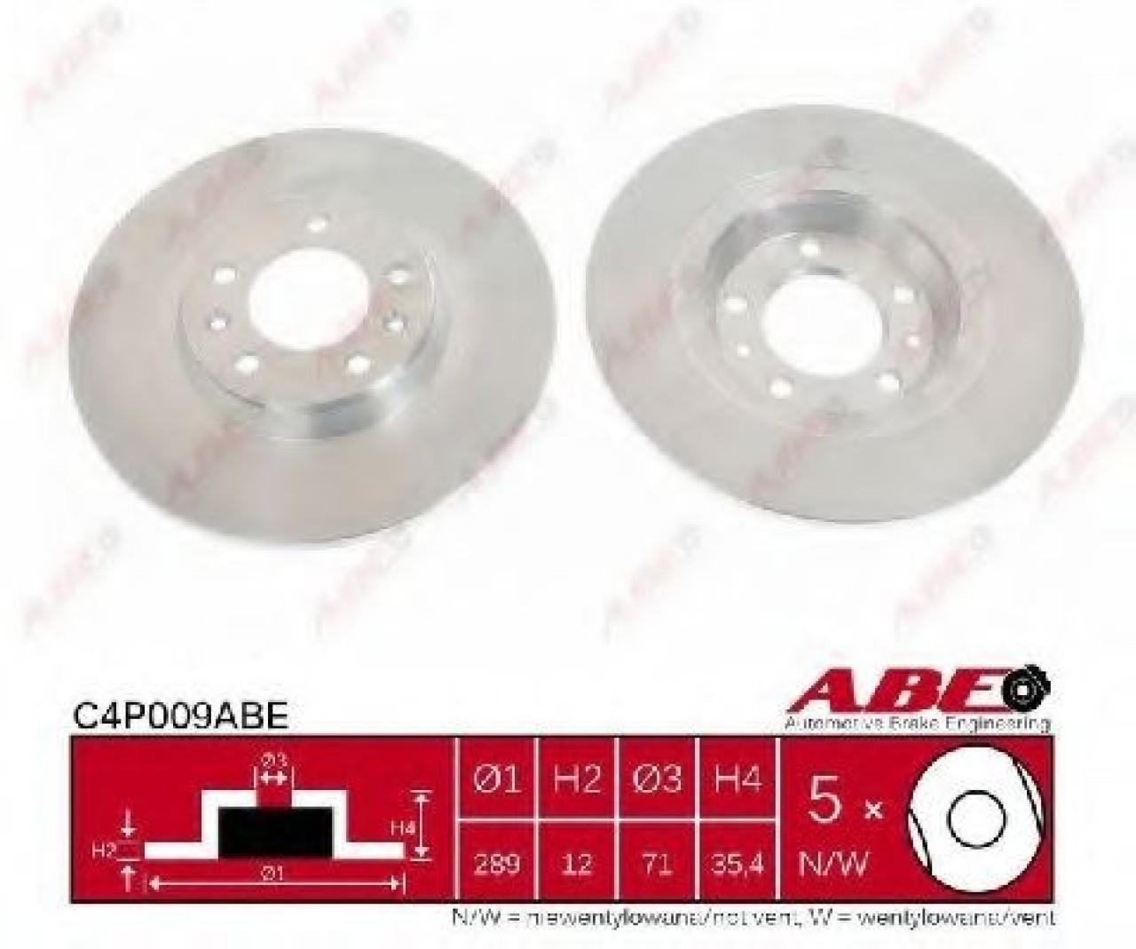 Disc frana RENAULT ESPACE IV (JK0/1) (2002 - 2015) ABE C4P009ABE piesa NOUA