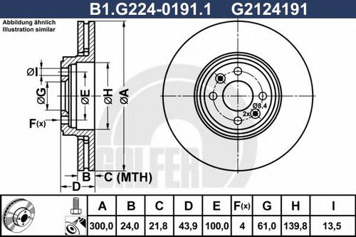 Disc frana RENAULT GRAND SCENIC II (JM0/1) (2004 - 2016) GALFER B1.G224-0191.1 piesa NOUA