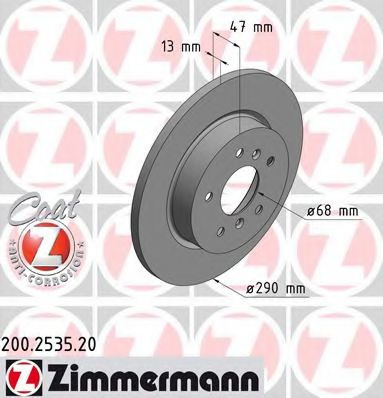 Disc frana RENAULT KADJAR (2015 - 2016) ZIMMERMANN 200.2535.20 piesa NOUA