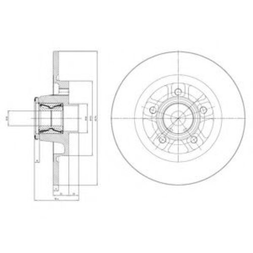 Disc frana RENAULT KANGOO BE BOP (KW0/1) (2009 - 2016) DELPHI BG9113RSC piesa NOUA