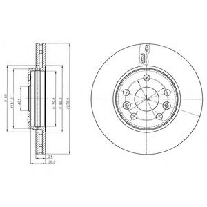 Disc frana RENAULT KANGOO BE BOP (KW0/1) (2009 - 2016) DELPHI BG4317C piesa NOUA
