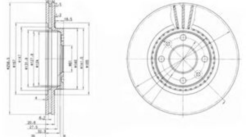 Disc frana RENAULT KANGOO Express (FC0/1) (1997 - 2007) DELPHI BG2625 piesa NOUA