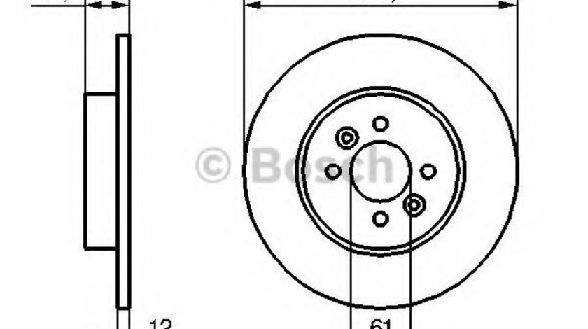 Disc frana RENAULT KANGOO Express (FC0/1) (1997 - 2007) BOSCH 0 986 479 195 piesa NOUA