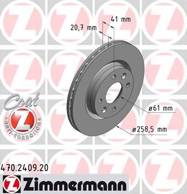 Disc frana RENAULT KANGOO Express (FC0/1) (1997 - 2007) ZIMMERMANN 470.2409.20 piesa NOUA