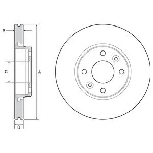 Disc frana RENAULT KANGOO Express (FW0/1) (2008 - 2016) DELPHI BG4459C piesa NOUA