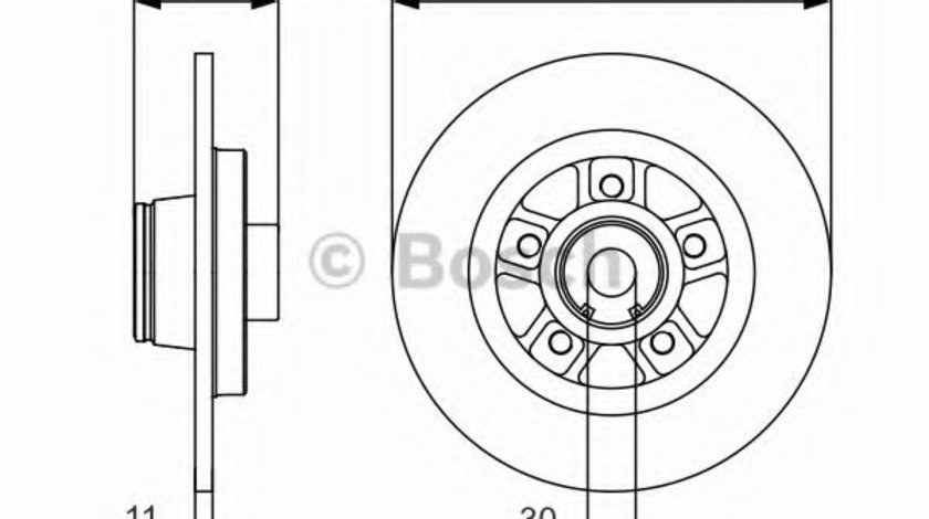 Disc frana RENAULT KANGOO / GRAND KANGOO (KW0/1) (2008 - 2016) BOSCH 0 986 479 015 piesa NOUA