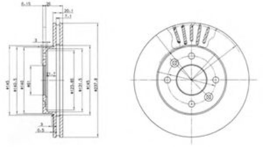 Disc frana RENAULT KANGOO (KC0/1) (1997 - 2007) DELPHI BG2282 piesa NOUA