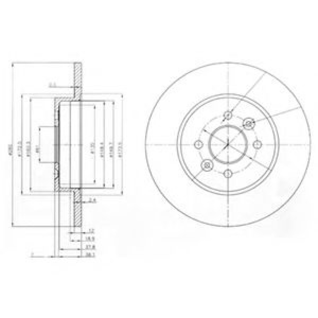 Disc frana RENAULT KANGOO (KC0/1) (1997 - 2007) DELPHI BG3992 piesa NOUA