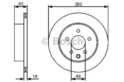 Disc frana RENAULT KOLEOS (HY) (2008 - 2016) BOSCH 0 986 479 C12 piesa NOUA