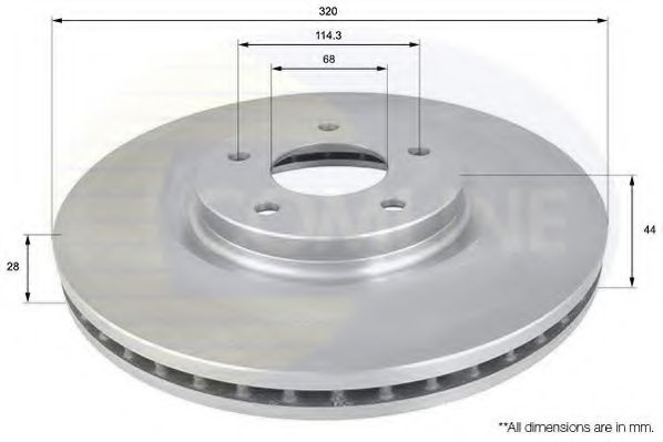 Disc frana RENAULT KOLEOS (HY) (2008 - 2016) COMLINE ADC1587V piesa NOUA