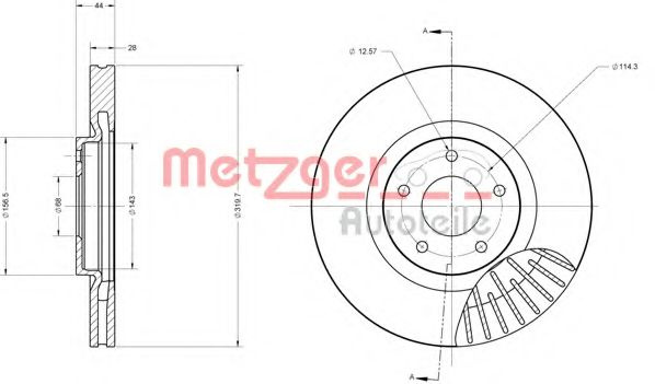 Disc frana RENAULT KOLEOS (HY) (2008 - 2016) METZGER 6110189 piesa NOUA
