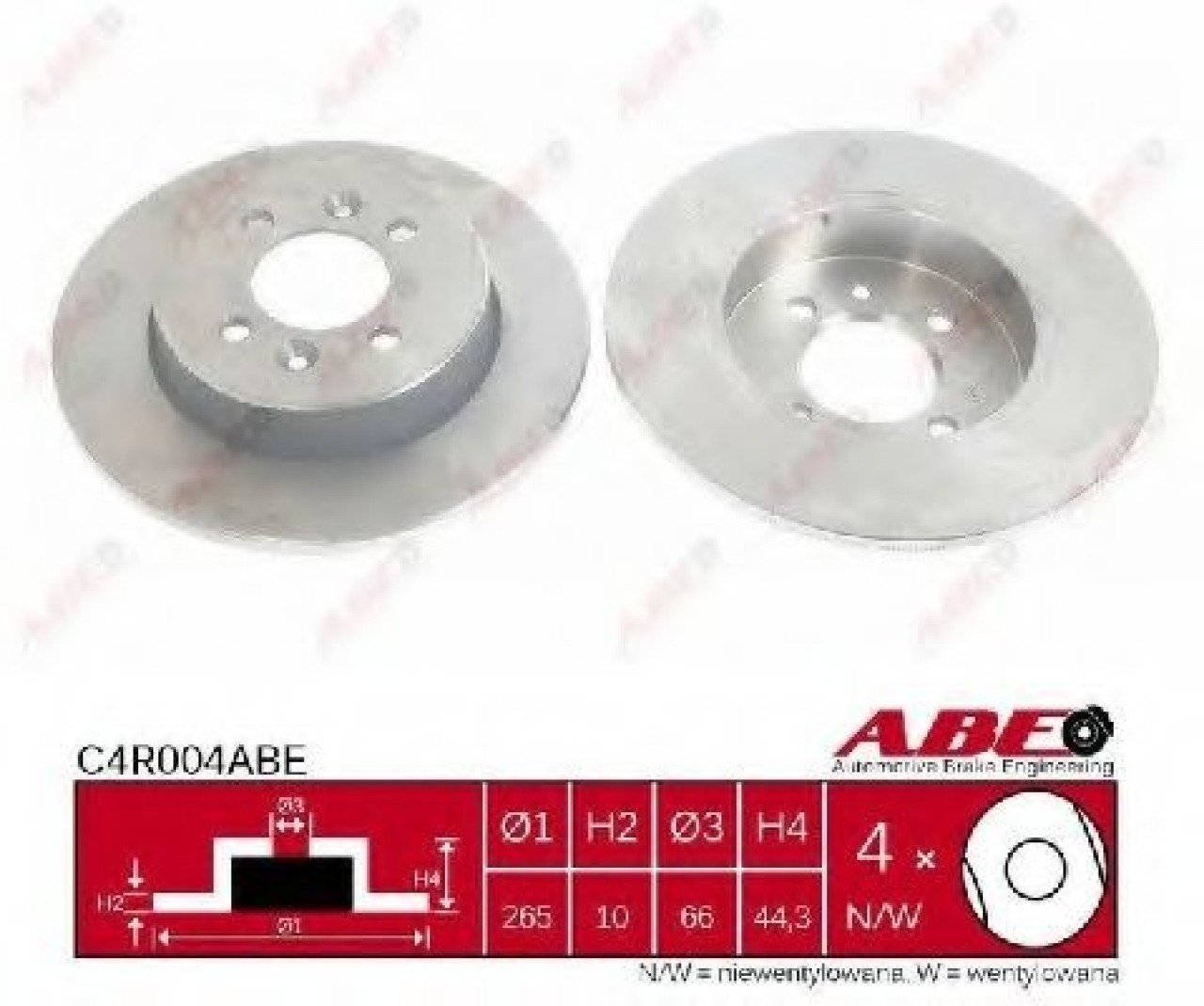 Disc frana RENAULT LAGUNA I (B56, 556) (1993 - 2001) ABE C4R004ABE piesa NOUA
