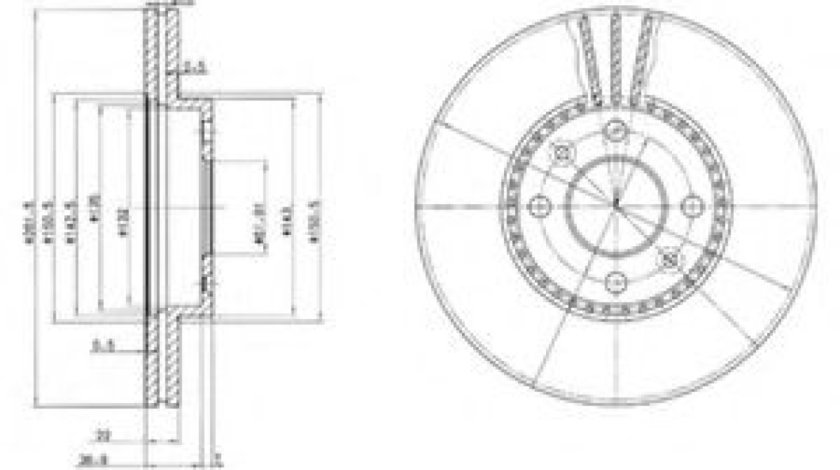 Disc frana RENAULT LAGUNA I Grandtour (K56) (1995 - 2001) DELPHI BG2693 piesa NOUA