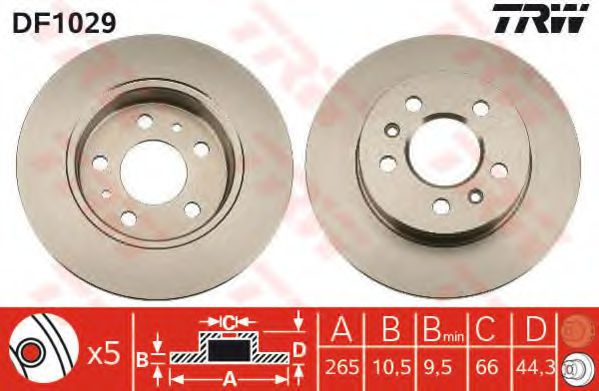 Disc frana RENAULT LAGUNA I Grandtour (K56) (1995 - 2001) TRW DF1029 piesa NOUA
