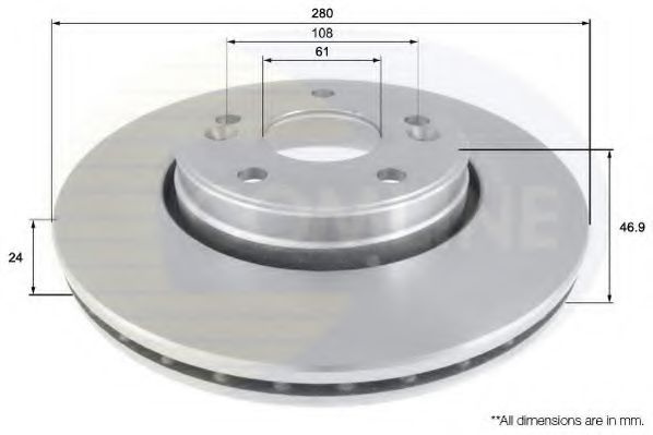 Disc frana RENAULT LAGUNA II (BG0/1) (2001 - 2016) COMLINE ADC1538V piesa NOUA