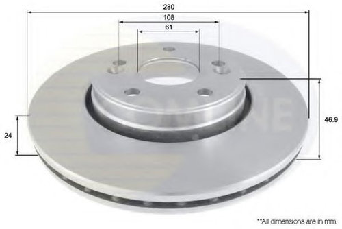 Disc frana RENAULT LAGUNA II (BG0/1) (2001 - 2016) COMLINE ADC1538V piesa NOUA