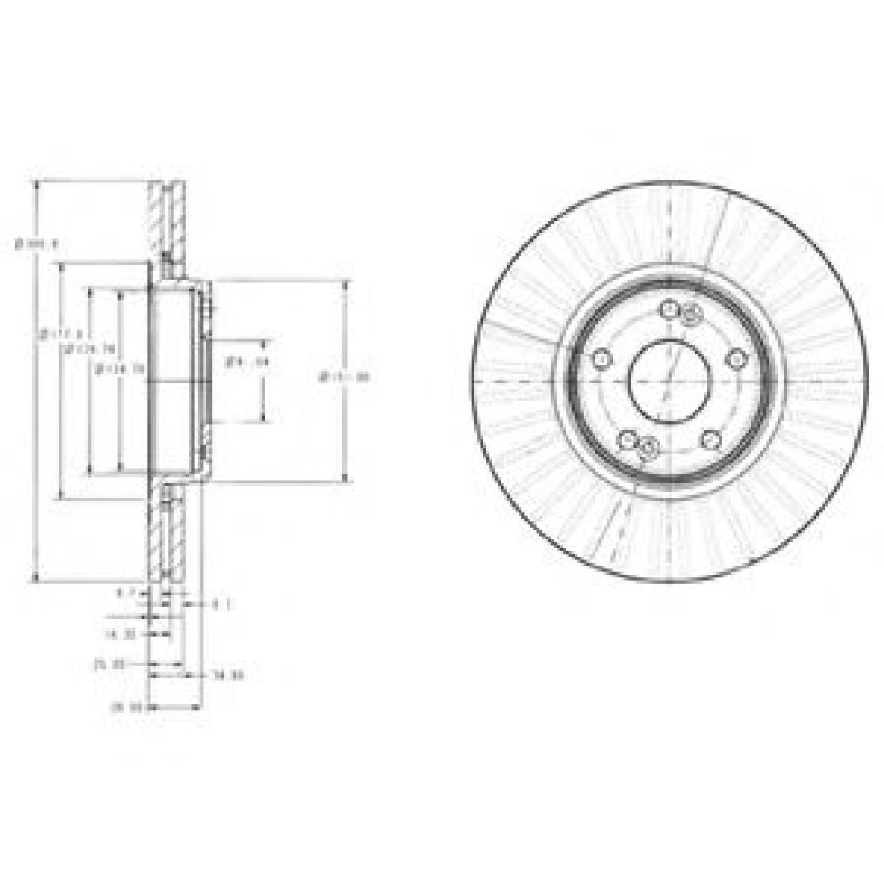 Disc frana RENAULT LAGUNA II (BG0/1) (2001 - 2016) DELPHI BG3688 piesa NOUA