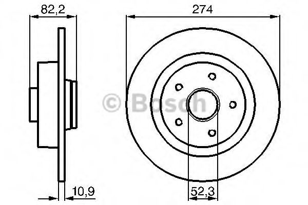 Disc frana RENAULT LAGUNA II (BG0/1) (2001 - 2016) BOSCH 0 986 478 744 piesa NOUA