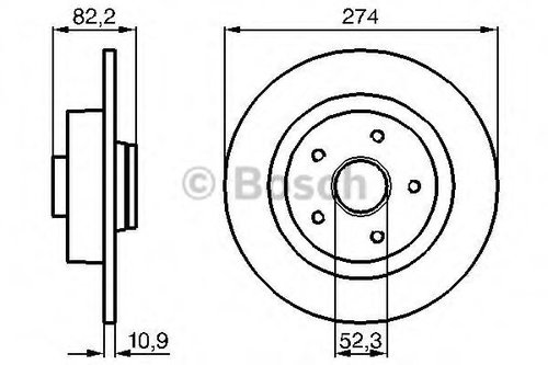 Disc frana RENAULT LAGUNA II (BG0/1) (2001 - 2016) BOSCH 0 986 478 744 piesa NOUA