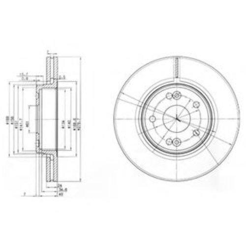Disc frana RENAULT LAGUNA II Grandtour (KG0/1) (2001 - 2016) DELPHI BG3733 piesa NOUA