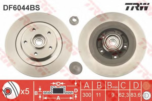 Disc frana RENAULT LAGUNA III (BT0/1) (2007 - 2016) TRW DF6044BS piesa NOUA