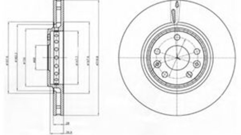 Disc frana RENAULT LAGUNA III (BT0/1) (2007 - 2016) DELPHI BG4266 piesa NOUA