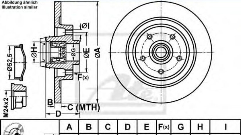 Disc frana RENAULT LATITUDE (L70) (2010 - 2016) ATE 24.0111-0173.2 piesa NOUA