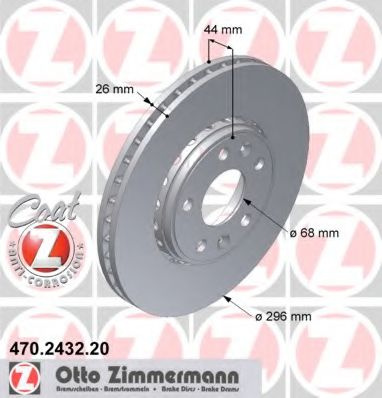 Disc frana RENAULT LATITUDE (L70) (2010 - 2016) ZIMMERMANN 470.2432.20 piesa NOUA