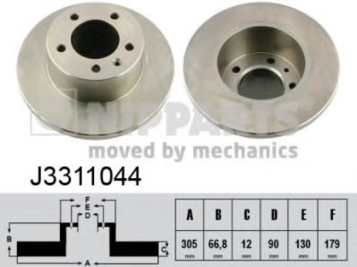 Disc frana RENAULT MASTER II bus (JD) (1998 - 2010) NIPPARTS J3311044 piesa NOUA