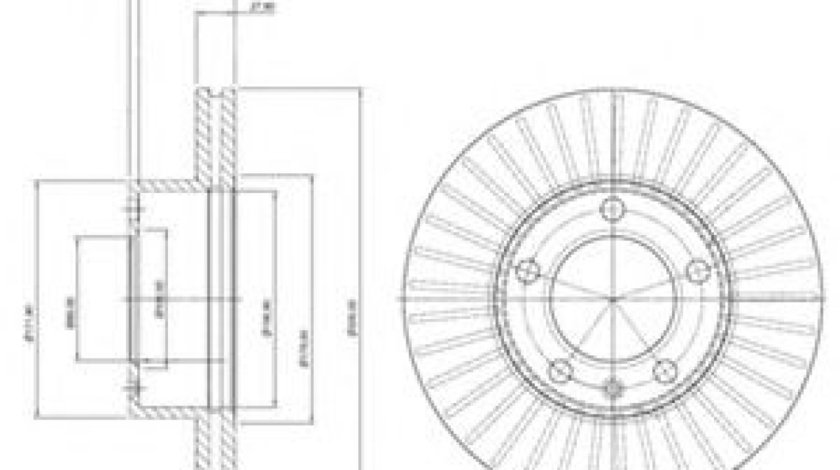 Disc frana RENAULT MASTER II caroserie (FD) (1998 - 2010) DELPHI BG9692 piesa NOUA