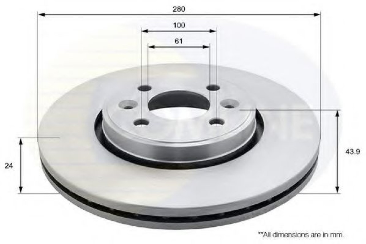 Disc frana RENAULT MEGANE I Break (KA0/1) (1999 - 2003) COMLINE ADC1517V piesa NOUA