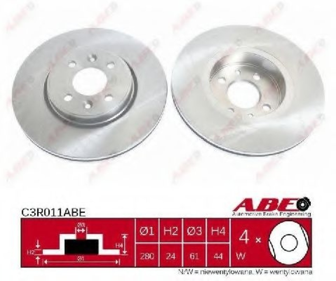 Disc frana RENAULT MEGANE I Break (KA0/1) (1999 - 2003) ABE C3R011ABE piesa NOUA