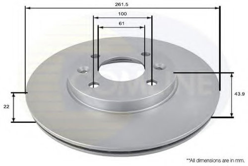 Disc frana RENAULT MEGANE I Scenic (JA0/1) (1996 - 2001) COMLINE ADC1510V piesa NOUA