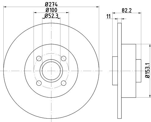 Disc frana RENAULT MEGANE I Scenic (JA0/1) (1996 - 2001) RINGER 0950004265 piesa NOUA