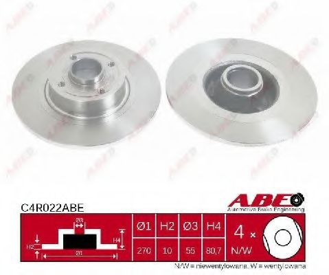 Disc frana RENAULT MEGANE II (BM0/1, CM0/1) (2002 - 2011) ABE C4R022ABE piesa NOUA