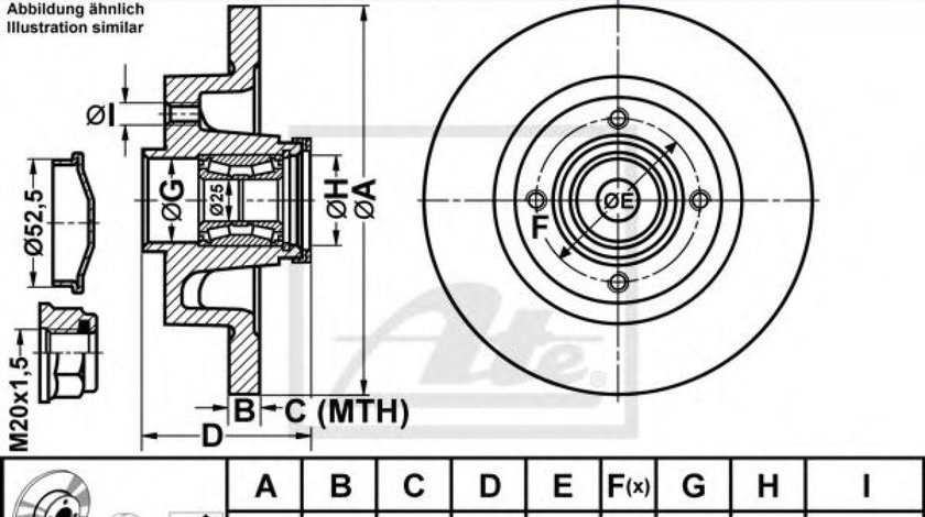 Disc frana RENAULT MEGANE II Limuzina (LM0/1) (2003 - 2016) ATE 24.0108-0114.2 piesa NOUA