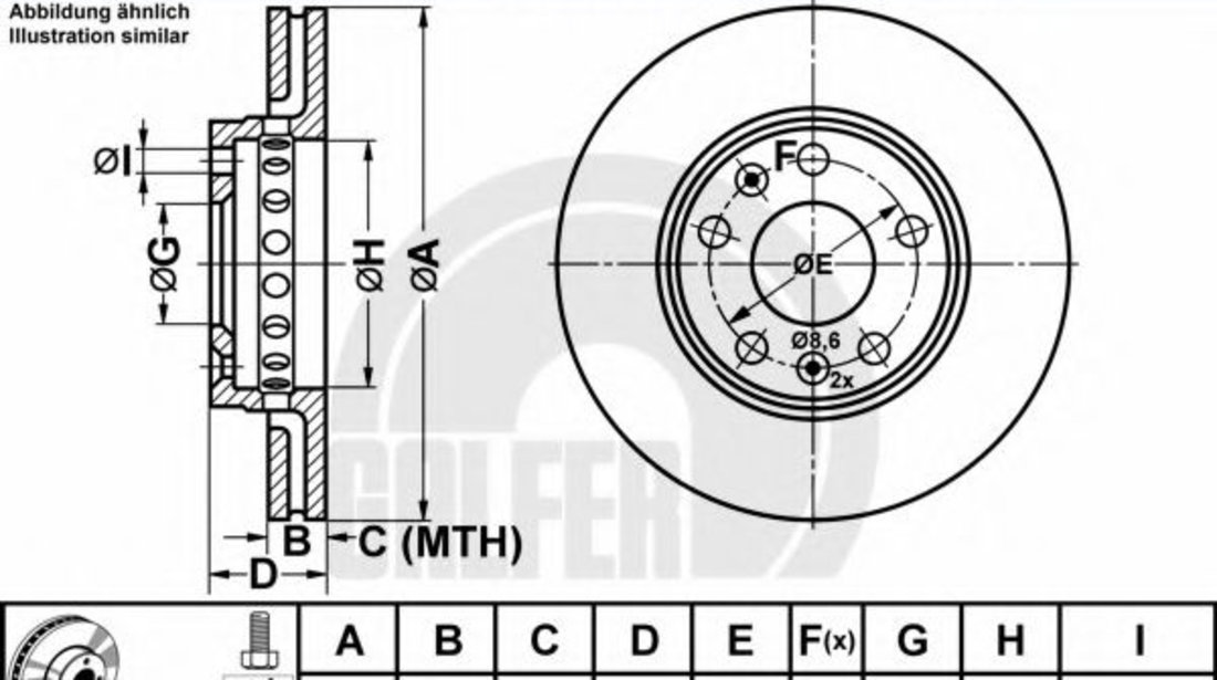 Disc frana RENAULT MEGANE III Hatchback (BZ0) (2008 - 2016) GALFER B1.G224-0221.1 piesa NOUA