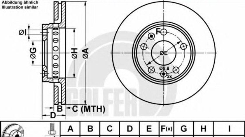 Disc frana RENAULT MEGANE III Hatchback (BZ0) (2008 - 2016) GALFER B1.G224-0221.1 piesa NOUA
