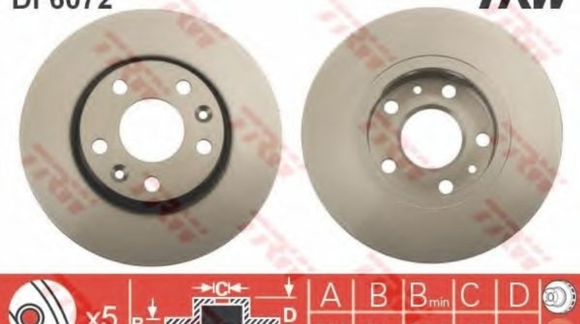 Disc frana RENAULT MEGANE III Hatchback (BZ0) (2008 - 2016) TRW DF6072 piesa NOUA