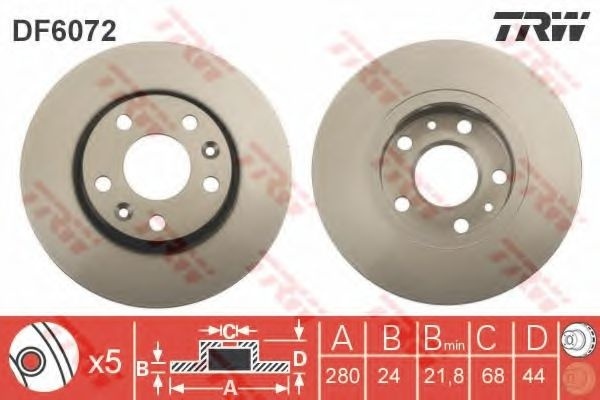 Disc frana RENAULT MEGANE IV (2015 - 2016) TRW DF6072 piesa NOUA