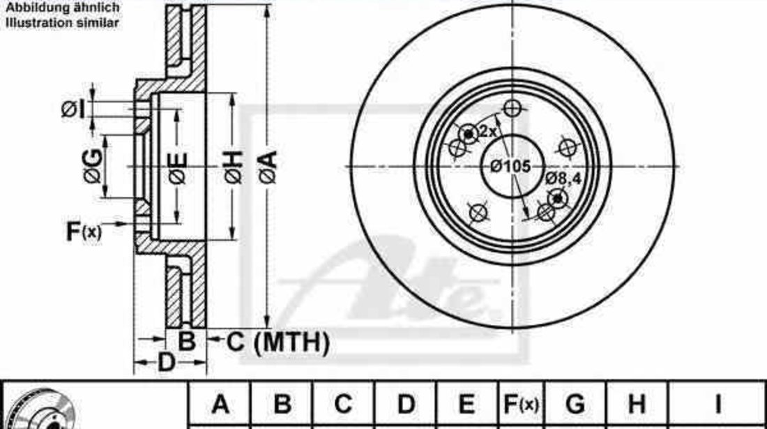 Disc frana RENAULT SCÉNIC I JA0/1 ATE 24.0126-0142.1