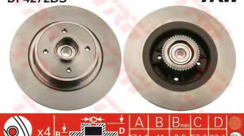 Disc frana RENAULT SCÉNIC II (JM0/1_) TRW DF4272BS