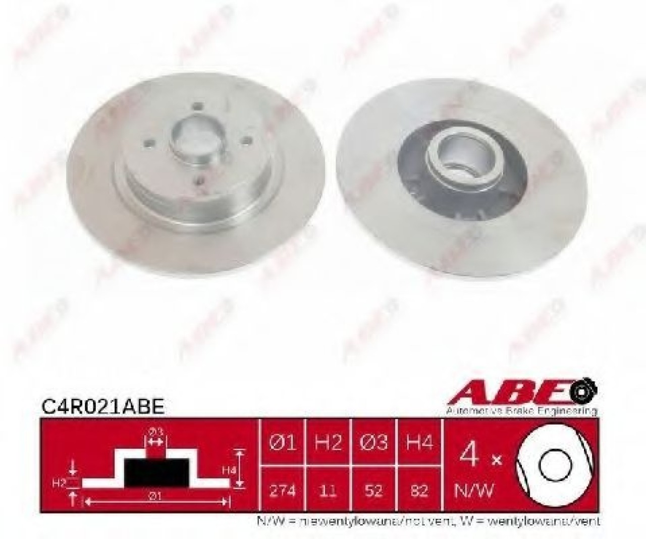 Disc frana RENAULT SCENIC I (JA0/1) (1999 - 2003) ABE C4R021ABE piesa NOUA