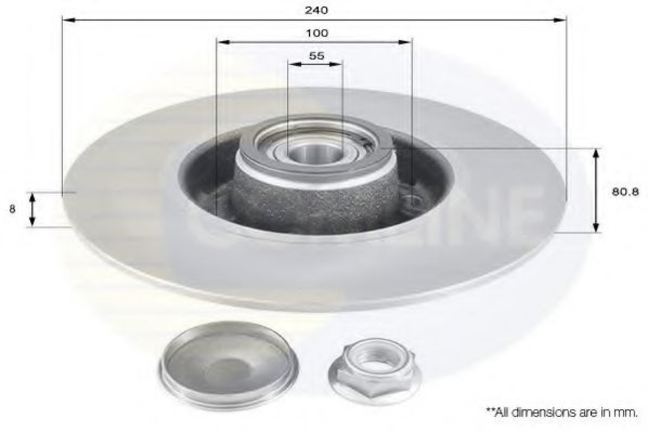 Disc frana RENAULT SYMBOL II (LU1/2) (2008 - 2013) COMLINE ADC3010 piesa NOUA