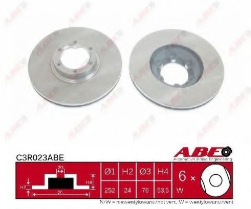 Disc frana RENAULT TRAFIC I platou / sasiu (PXX) (1989 - 2001) ABE C3R023ABE piesa NOUA