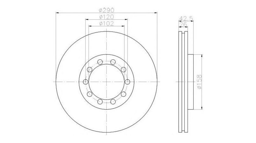 Disc frana Renault TRUCKS MASCOTT caroserie inchisa/combi 1999-2010 #2 09726110