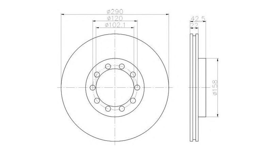 Disc frana Renault TRUCKS MASCOTT caroserie inchisa/combi 1999-2010 #2 09726210