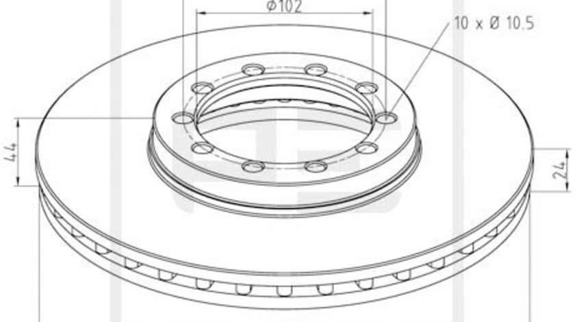 Disc frana RENAULT TRUCKS MIDLUM PETERS 256.012-00