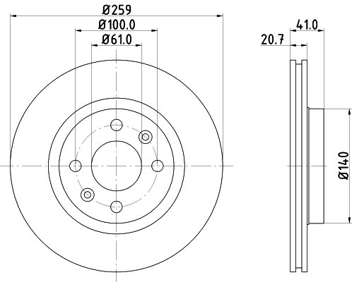 Disc frana RENAULT TWINGO I (C06) (1993 - 2012) KRIEGER 0950004296 piesa NOUA