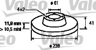 Disc frana RENAULT TWINGO I (C06) (1993 - 2012) VALEO 186230 piesa NOUA